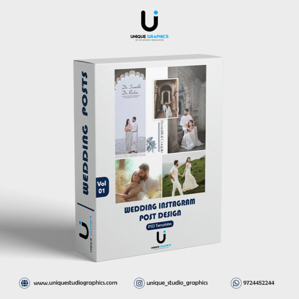 Wedding Instagram Post Design PSD | Vol 03 | Unique Graphics